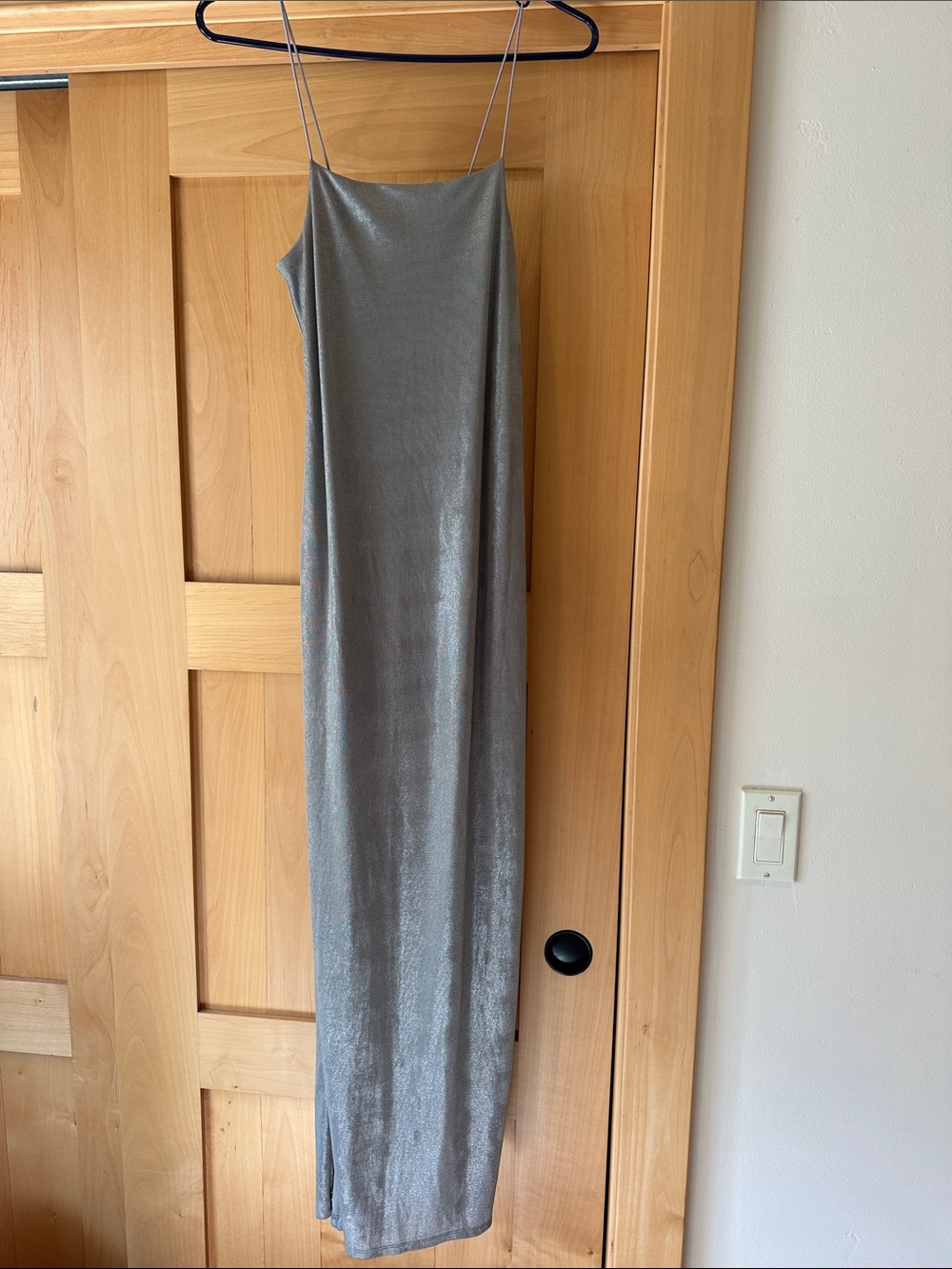 silence + noise Silver Metallic Maxi Dress